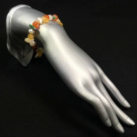 RUBY ZOISITE - CARNELIAN CITRINE QUARTZ & PEARL Bracelet Beads Crystal Therapy-2