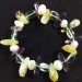 Braccialetto in Quarzo CITRINO FLUORITE e IALINO Bracciale con Perle Naturali-1