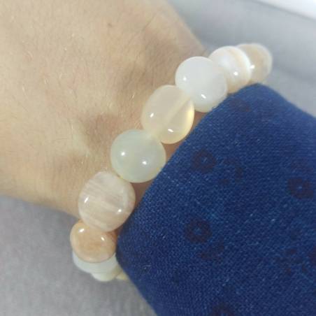 Bracelet in Adularia MOONSTONE Tumbled Naturals Crystal Healing - LEO TGOLD-2