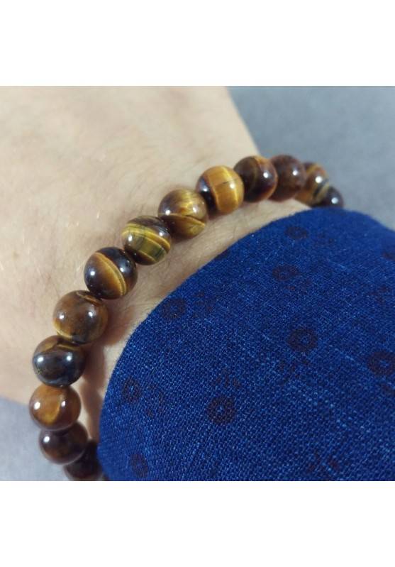 Tiger's Eye Spherical Beads Bracelet 9mm UNISEX Tiger Eye Bracelet Chakra Stone-1