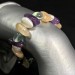 Adularia MOONSTONE Bracelet - Purple Fluorite and Obsidian with PEARL-1