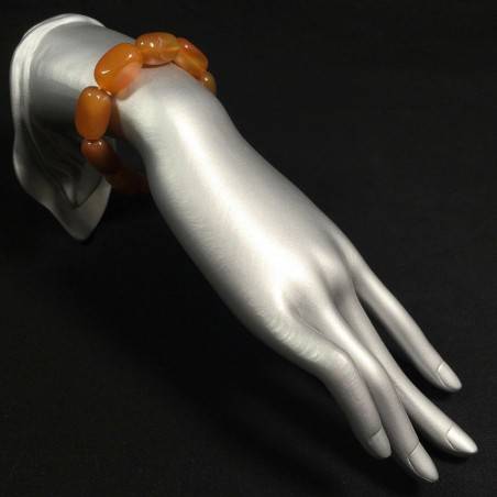 Bracelet in Red CARNELIAN AGATE Polished Tumbled BIG Minerals Zen Beads Handmade-2