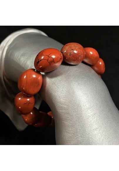 Pulsera en Jaspe Rojo Rodado Pulsera Cristaloterapia Chakra Zen A+-1