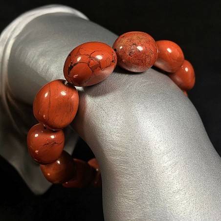 Pulsera en Jaspe Rojo Rodado Pulsera Cristaloterapia Chakra Zen A+-1