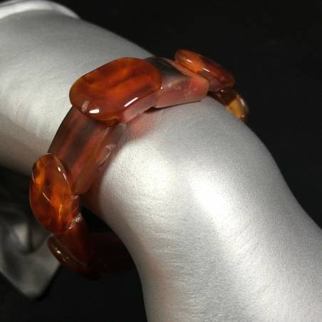 BRACELET dans Cornaline Bracelet Plaques Minéraux Carnelian rouge Agate Bracelet-1