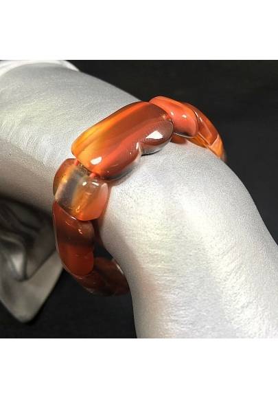 Braccialetto in Agata CORNIOLA Bracciale - Banded Carnelian Red Agate Bracelet-1