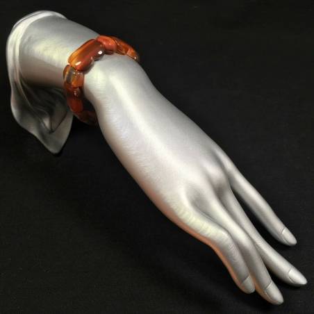 Braccialetto in Agata CORNIOLA Bracciale - Banded Carnelian Red Agate Bracelet-2
