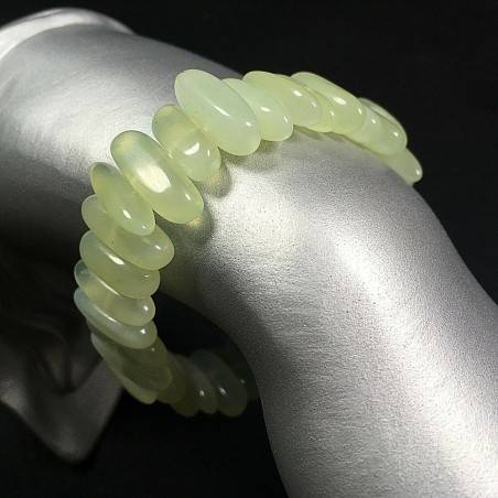 Pulsera en Piedras Lavorate de JADE Verde Pulsera Green Jade Bracelet A+-1