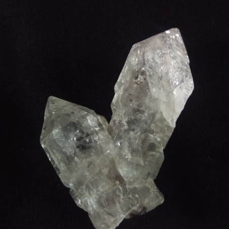 MINERALS * HYALINE Quartz Double Terminated Double Point with Tourmaline Inclusions-5