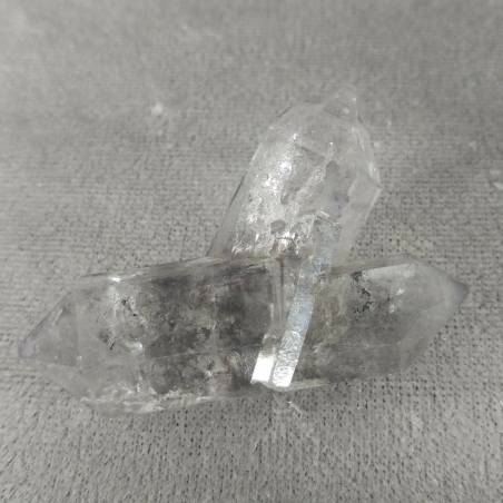MINERALS * HYALINE Quartz Double Terminated Double Point with Tourmaline Inclusions-6