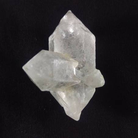 MINERALS * HYALINE Quartz Double Terminated Double Point with Tourmaline Inclusions-8