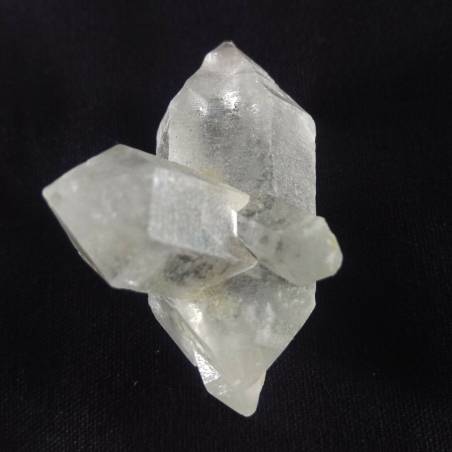 MINERALS * HYALINE Quartz Double Terminated Double Point with Tourmaline Inclusions-9