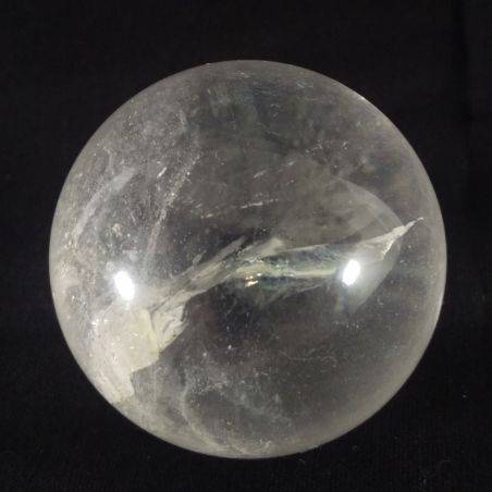 * MINERALI * SFERA in QUARZO IALINO con GHIACCIATURE 4,4 cm Cristallo di Rocca-1