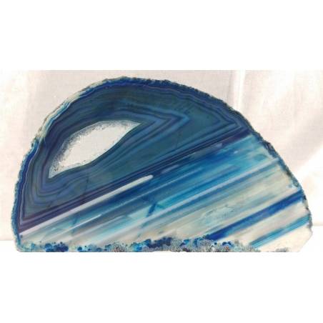 MINERALS *  GORGEOUS Blue/Purple AGATE SLICE With Crystals of Brazilian AMETHYST-2