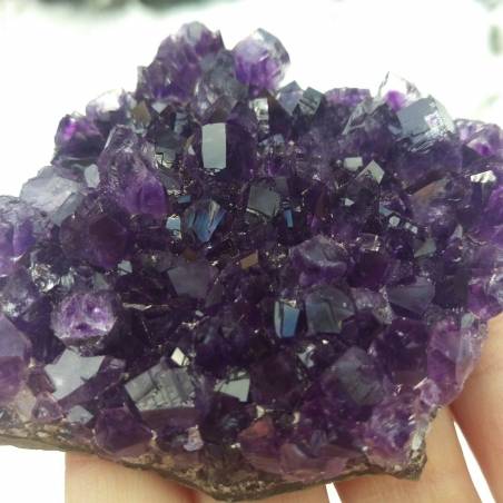 * Minéraux * DRUSE Améthyste CM. 8x4 x 7,3 x 3,1 BLEU - Violet URUGUAY AMETHYST A+-2