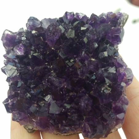 * Minéraux * DRUSE Améthyste CM. 8x4 x 7,3 x 3,1 BLEU - Violet URUGUAY AMETHYST A+-7