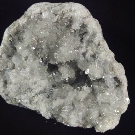 * MINERALI * Geode di CELESTINA MADAGASCAR Azzurra Cristalli Trasparenti Drusa-3