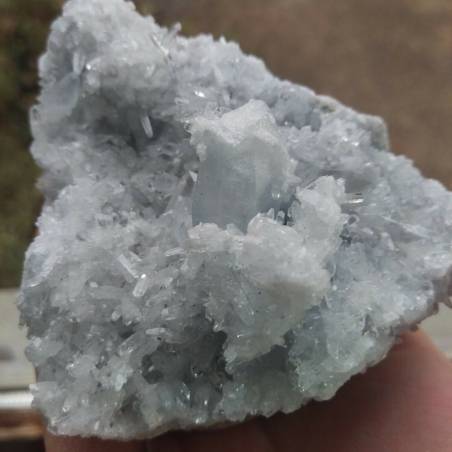 * MINERALI *Stupendo Geode di CELESTINA MADAGASCAR Drusa Cristalloterapia Chakra-4