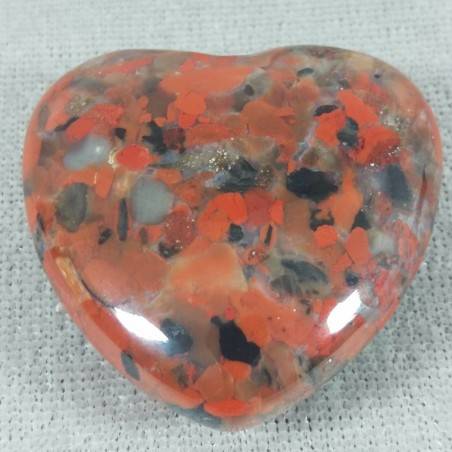 HEART in RED Brecciated JASPER Love Crystal Healing Minerals Gift Idea Chakra-1