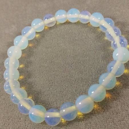 Bracelet in Spherical Beads of OPALITE Quartz 8mm Unisex Jewel MINERALS Zen-2