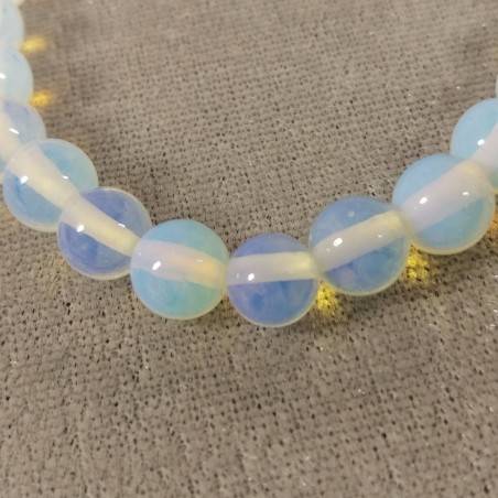 Bracelet in Spherical Beads of OPALITE Quartz 8mm Unisex Jewel MINERALS Zen-3