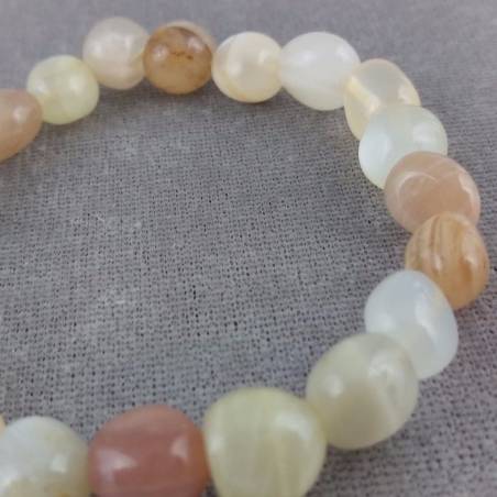 Bracelet in Adularia MOONSTONE Tumbled Naturals Bead Tumblestone 10mm UNISEX-5