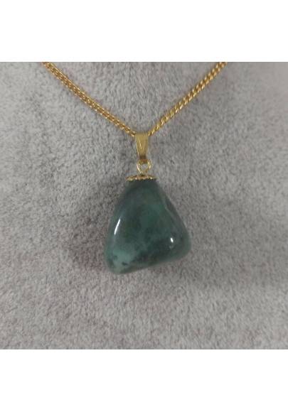 Ciondolo Fiore Di Agata Verde Dorato Collana Charm Pendente Cristalloterapia A+-1
