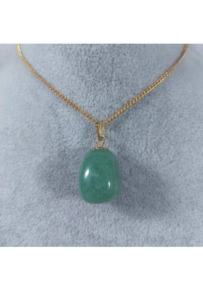Ciondolo Fiore Di Avventurina Verde Dorato Collana Charm Pendente Chakra Reiki-1
