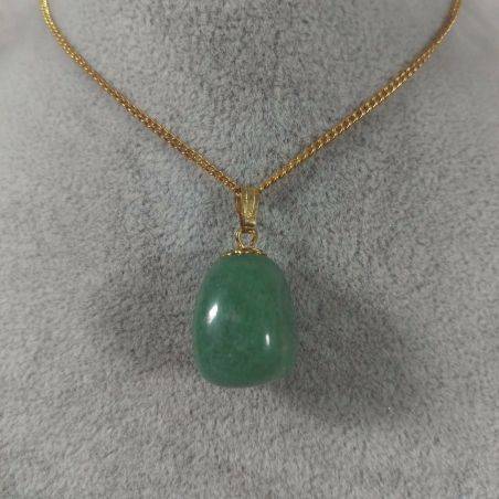 Ciondolo Fiore Di Avventurina Verde Dorato Collana Charm Pendente Chakra Reiki-3