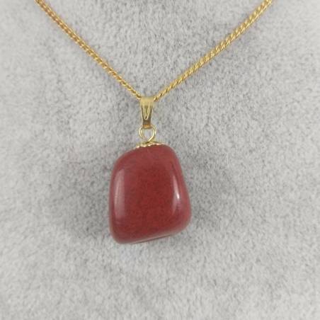 Ciondolo Fiore di Diaspro Rosso Dorato Collana Charm Pendente Cristalloterapia-4