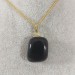 Ciondolo Fiore di Onice Nero Dorato Collana Charm Pendente Minerali Regalo Reiki-2