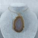 Colgante en Placa d'Ágata Marrón Collar Pendente Charm Minerales Chakra Zen-2