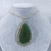 Emerald Green Agate Slice Pendant Necklace Charm Charm MINERALS Chakra-2