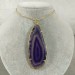 Pendentif dans tranche d'Agate Violet Collier Pendentif Charm Minéraux Chakra Zen-3