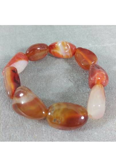 Pulsera en Rodados Naturales de Ágata Cornalina Pulsera MUJER Minerales A+-1