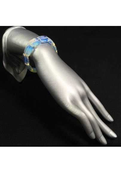 Braccialetto in Quarzo Opale PURO Sfaccettato Bracciale DONNA Minerali Chakra A+-1