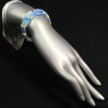 Braccialetto in Quarzo Opale PURO Sfaccettato Bracciale DONNA Minerali Chakra A+-1