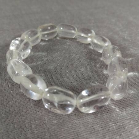 BRACELET dans Dégringolé de Quartz Hyalin PUR Bracelet Femme Minéraux Chakra-1