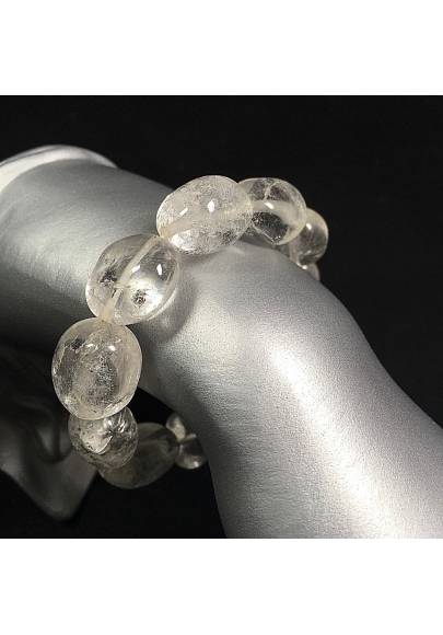Pulsera en Cuarzo Blanco Congelado Pulsera MUJER Minerales Chakra Zen-1