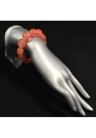 Braccialetto di Burattato in Quarzo Rosa Ciliegia Bracciale DONNA Chakra Reiki-1