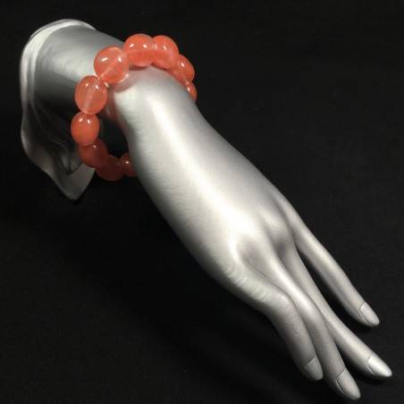Braccialetto di Burattato in Quarzo Rosa Ciliegia Bracciale DONNA Chakra Reiki-1