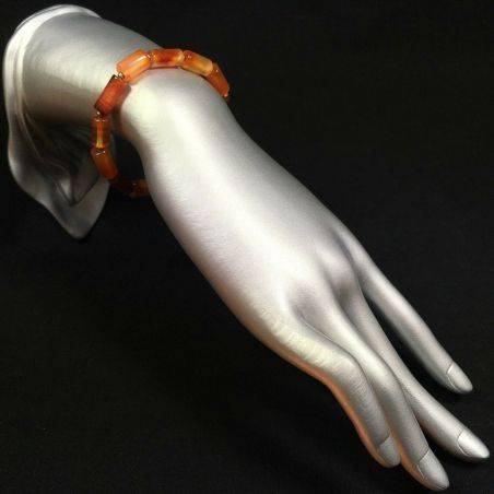 Braccialetto in Corniola Corallo Bracciale DONNA Minerali Chakra Zen-1