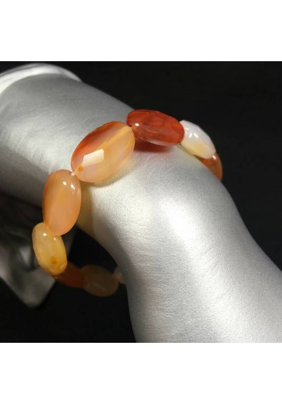 Pulsera en Cornalina Ágata Tallado Pulsera MUJER Minerales Chakra Zen-1