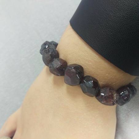 Wonderful Faceted GARNET Bracelet UNISEX MINERALS Chakra Zen Healing Stone-6