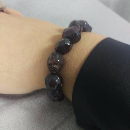 Wonderful Faceted GARNET Bracelet UNISEX MINERALS Chakra Zen Healing Stone-7