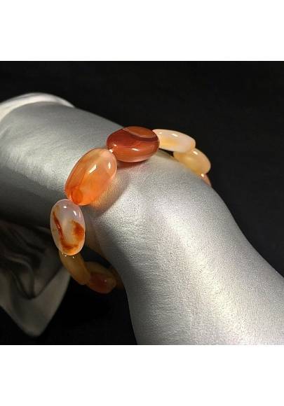 Red CARNELIAN AGATE Bracelet Polished MINERALS Chakra Zen Minerals Healing-1