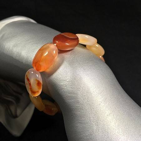 Red CARNELIAN AGATE Bracelet Polished MINERALS Chakra Zen Minerals Healing-1