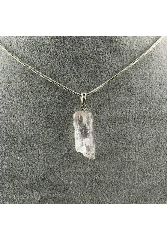 Ciondolo in Kunzite su ARGENTO 925 Collana Gioiello Minerali Cristalloterapia A+-1