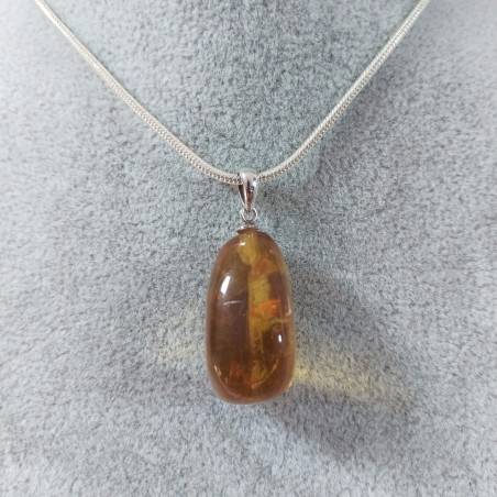 Honey CALCITE Pendant in Sterling Silver 925-SAGITTARIUS CANCER MINERALS Necklace-3