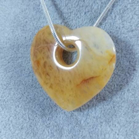 Collana Cuor di CALCITE Gialla Cuore Ciondolo RARO Cristallo Regalo Cristalli A+-1